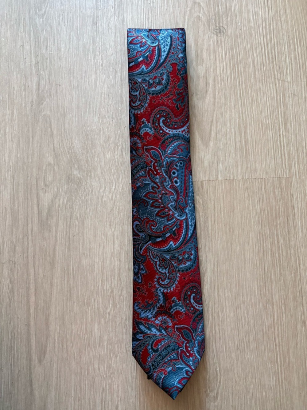 Brioni Red and Blue Paisley Silk Tie